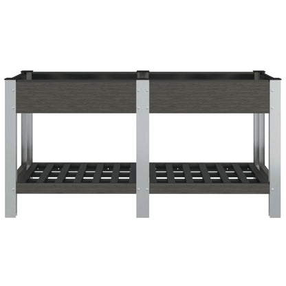 vidaXL Jardin Potager surélevé avec étagère Gris 175x50x75 cm WPC