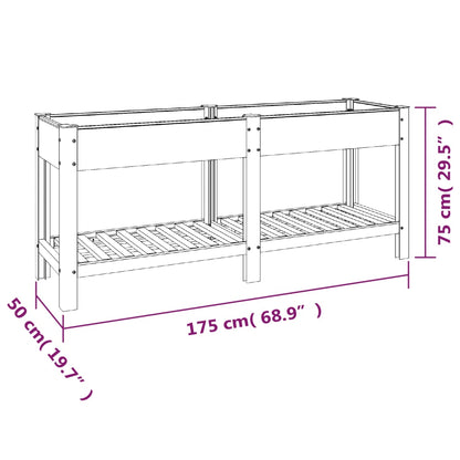 vidaXL Jardin Potager surélevé avec étagère Gris 175x50x75 cm WPC