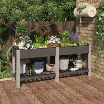 vidaXL Jardin Potager surélevé avec étagère Gris 175x50x75 cm WPC