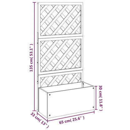 vidaXL Blumenkasten mit Rankgitter Grau 65x33x135 cm WPC