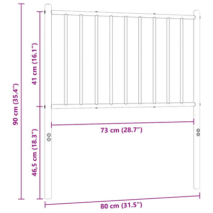 vidaXL Ersatz-Kopfteil Metall Schwarz 75 cm