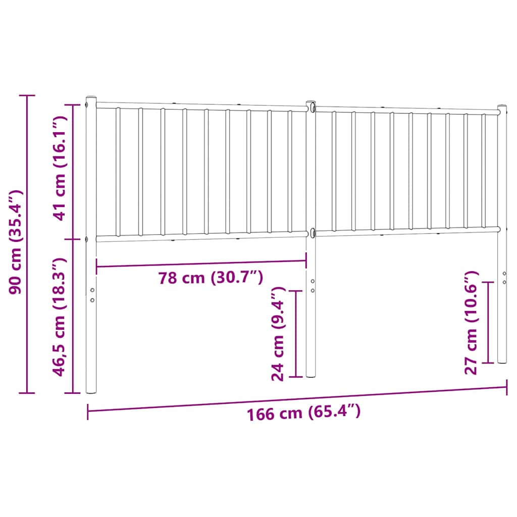 vidaXL Ersatz-Kopfteil Metall Schwarz 160 cm