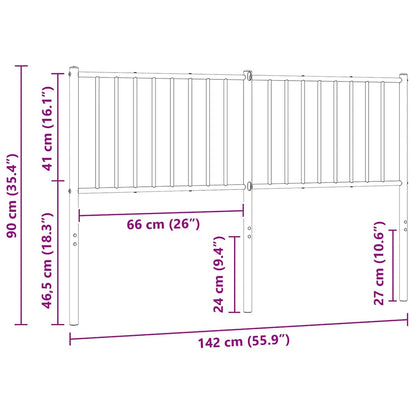 vidaXL Ersatz-Kopfteil Metall Weiß 135 cm