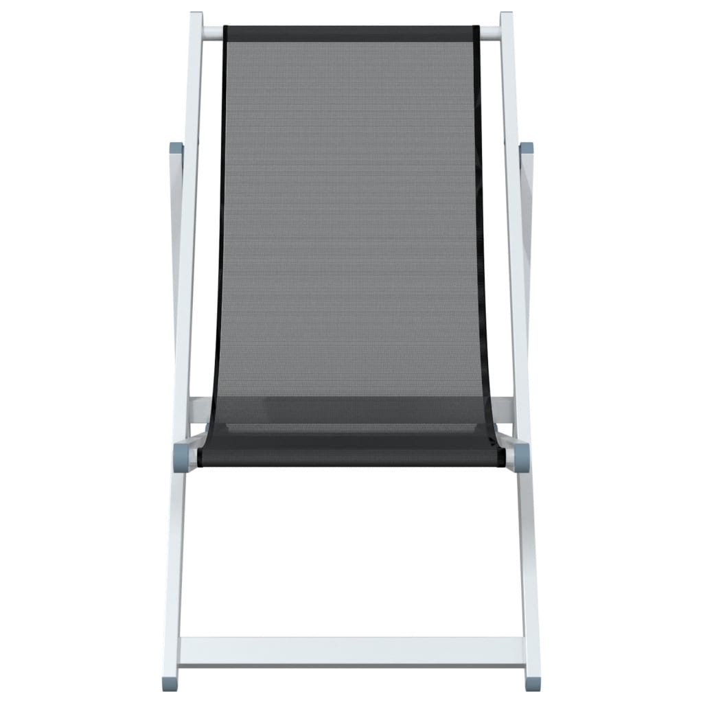 vidaXL Strandstühle 2 Stk. Klappbar Grau Aluminium und Textilene