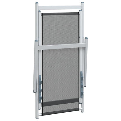 vidaXL Strandstühle 2 Stk. Klappbar Grau Aluminium und Textilene