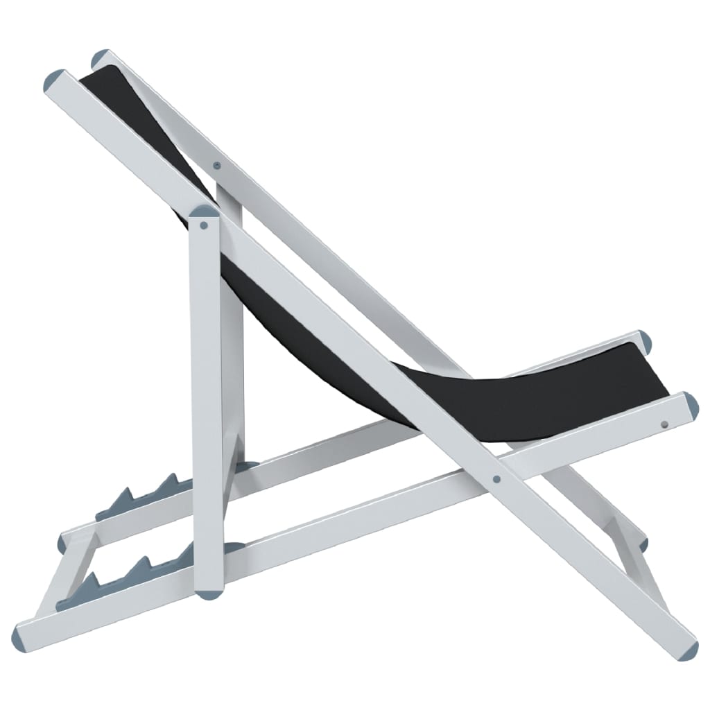 vidaXL Chaises de plage 2 pcs Pliables Noir Aluminium et textilène