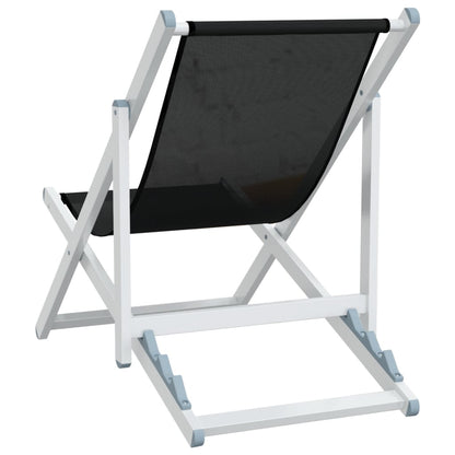 vidaXL Chaises de plage 2 pcs Pliables Noir Aluminium et textilène