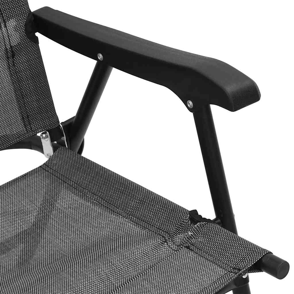 vidaXL Klappbare Gartenstühle 2 Stk. Graumeliert Stahl und Textilene
