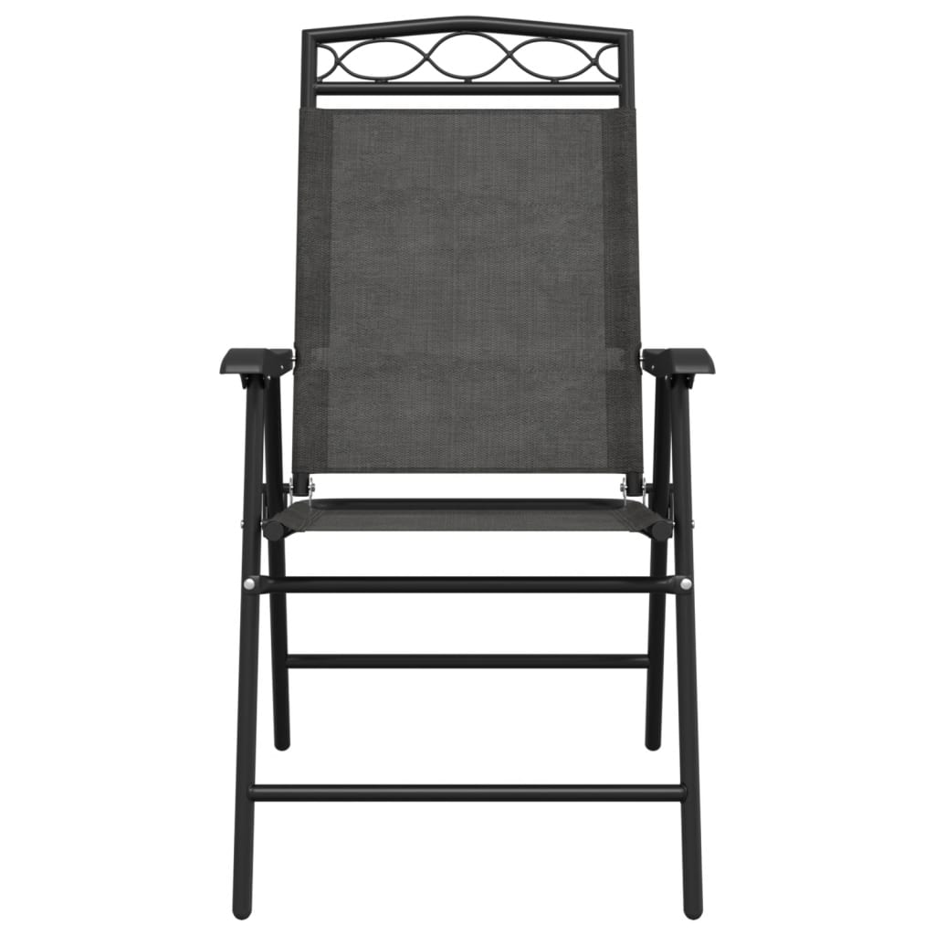 vidaXL Klappbare Gartenstühle 2 Stk. Graumeliert Stahl und Textilene