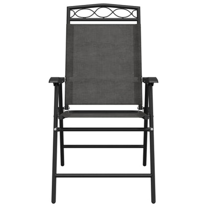 vidaXL Klappbare Gartenstühle 2 Stk. Graumeliert Stahl und Textilene