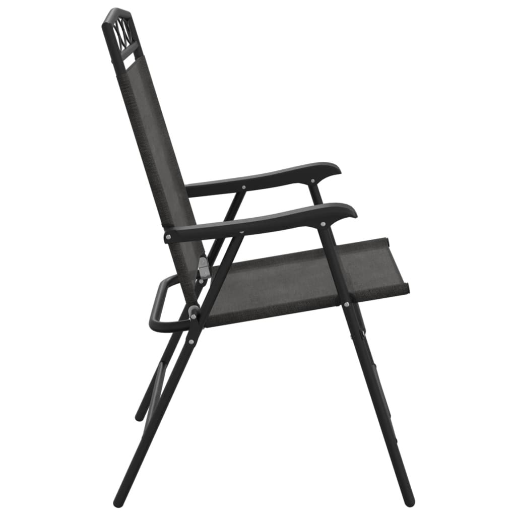vidaXL Klappbare Gartenstühle 2 Stk. Graumeliert Stahl und Textilene