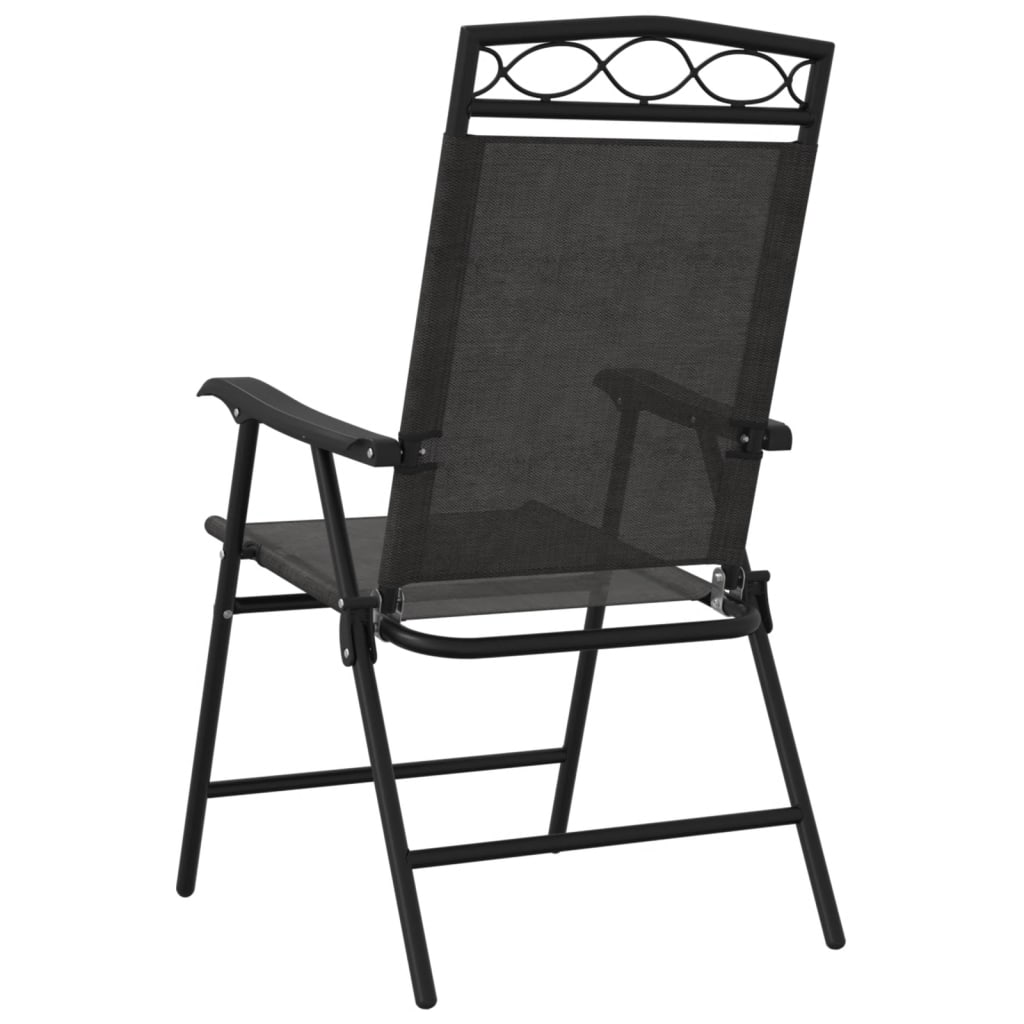 vidaXL Klappbare Gartenstühle 2 Stk. Graumeliert Stahl und Textilene