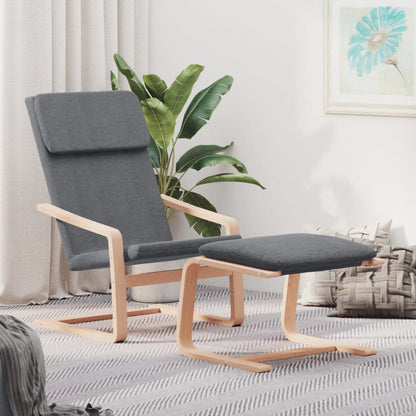 vidaXL Fauteuil relax avec repose-pieds gris foncé en tissu
