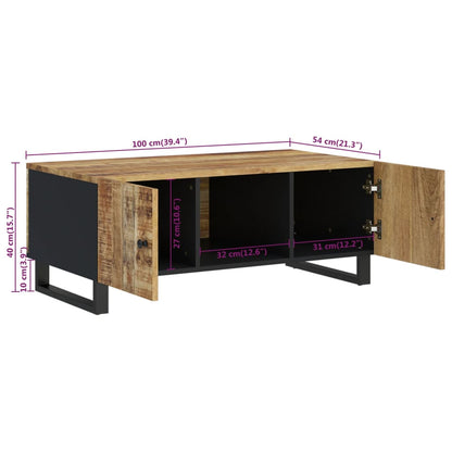 vidaXL Table basse 100x54x40 cm Bois de manguier massif et bois d'ingénierie