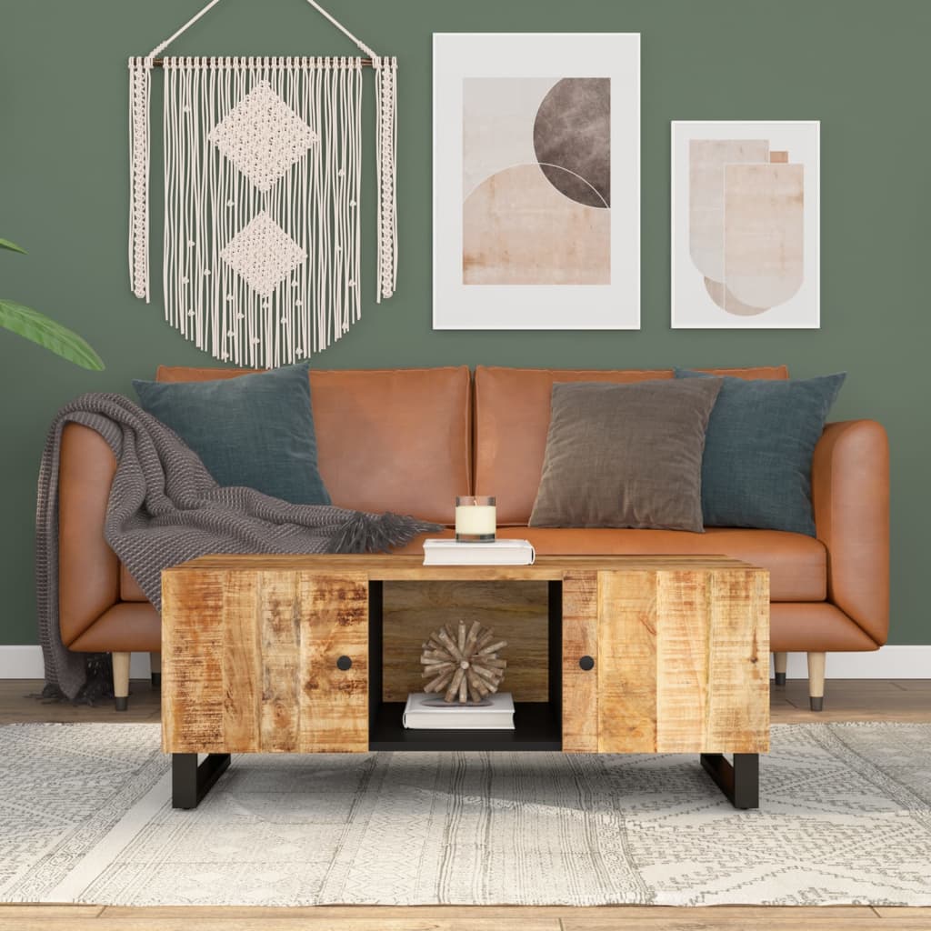 vidaXL Table basse 100x54x40 cm Bois de manguier massif et bois d'ingénierie