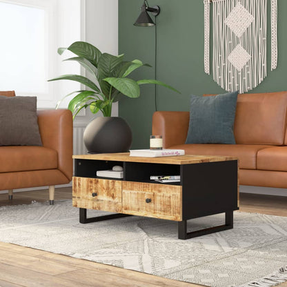 vidaXL Table basse 80x54x40 cm bois de manguier massif et bois d'ingénierie