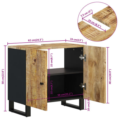 vidaXL Waschbeckenunterschrank Massivholz Mango und Holzwerkstoff