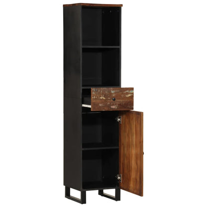 vidaXL Badschrank 38x33x160 cm Altholz Massivholz