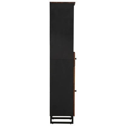 vidaXL Badschrank 38x33x160 cm Altholz Massivholz