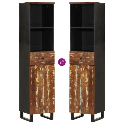 vidaXL Badschrank 38x33x160 cm Altholz Massivholz