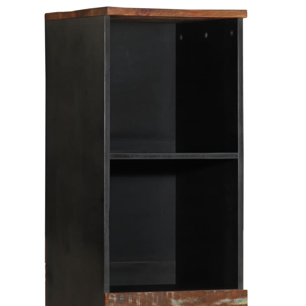 vidaXL Badschrank 38x33x160 cm Altholz Massivholz
