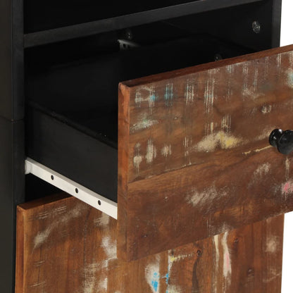 vidaXL Badschrank 38x33x160 cm Altholz Massivholz