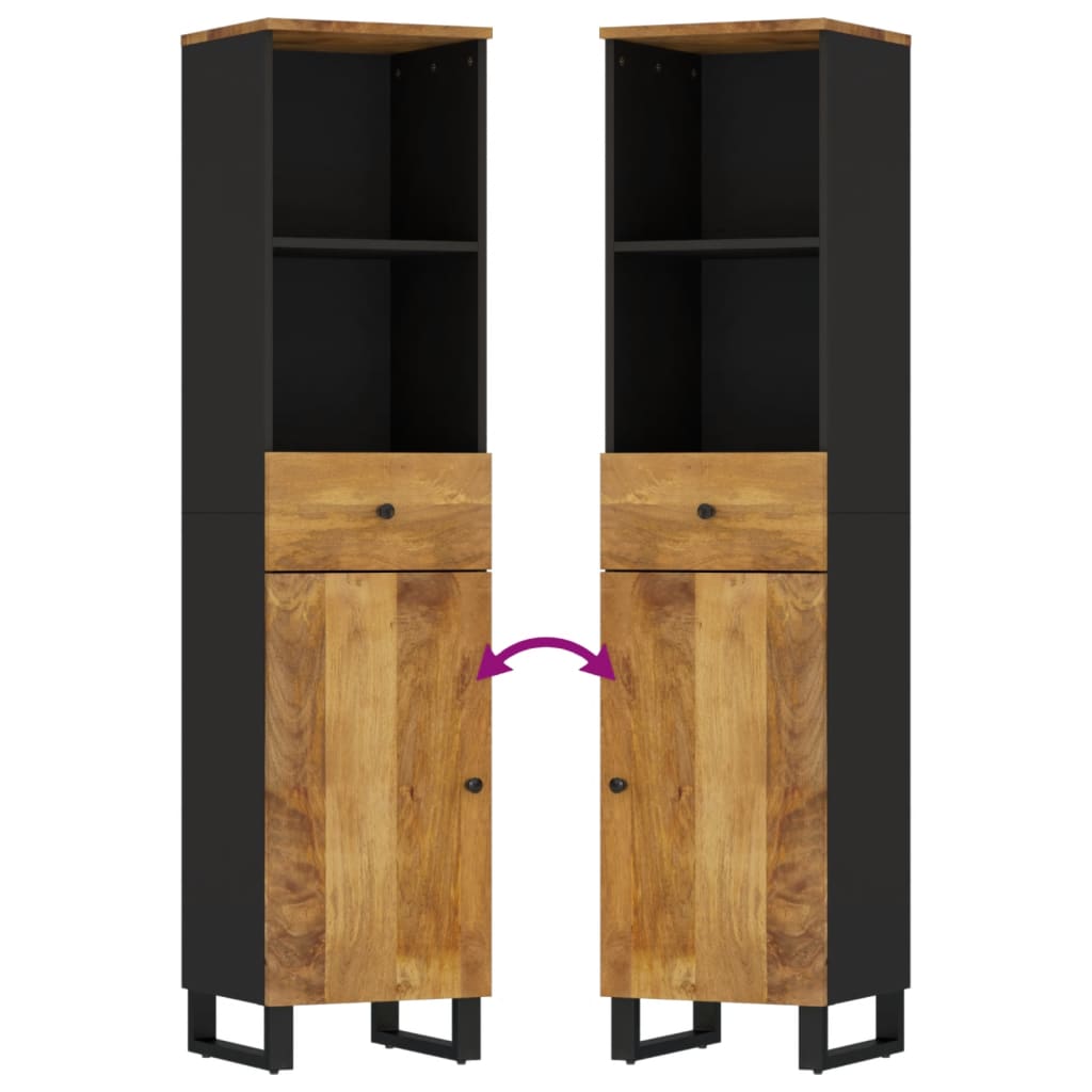 Badschrank 38x33x160 cm Massivholz Mango