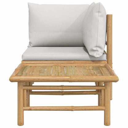 vidaXL Ensemble de jardin 2 pièces avec coussins gris clair en bambou
