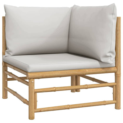 vidaXL Ensemble de jardin 2 pièces avec coussins gris clair en bambou