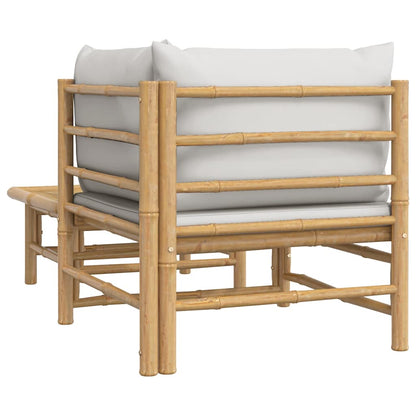 vidaXL Ensemble de jardin 2 pièces avec coussins gris clair en bambou