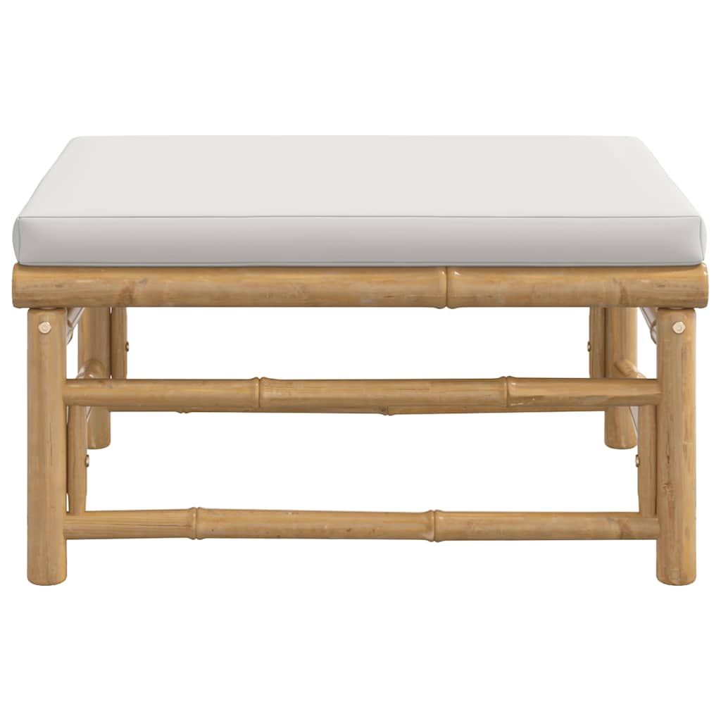 vidaXL Tabouret de jardin avec coussin gris clair Bambou