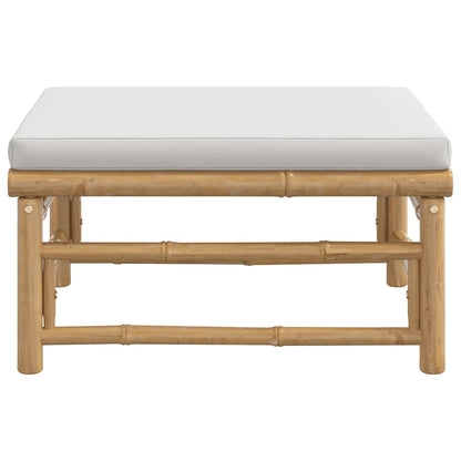 vidaXL Tabouret de jardin avec coussin gris clair Bambou