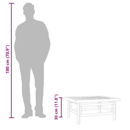 vidaXL Table de jardin 65x55x30 cm Bambou