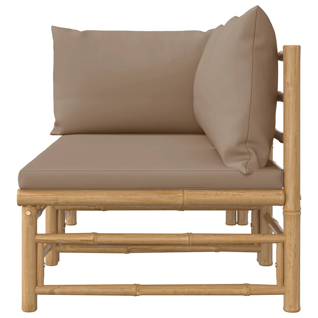 vidaXL Salon de jardin 2 pcs avec coussins taupe Bambou