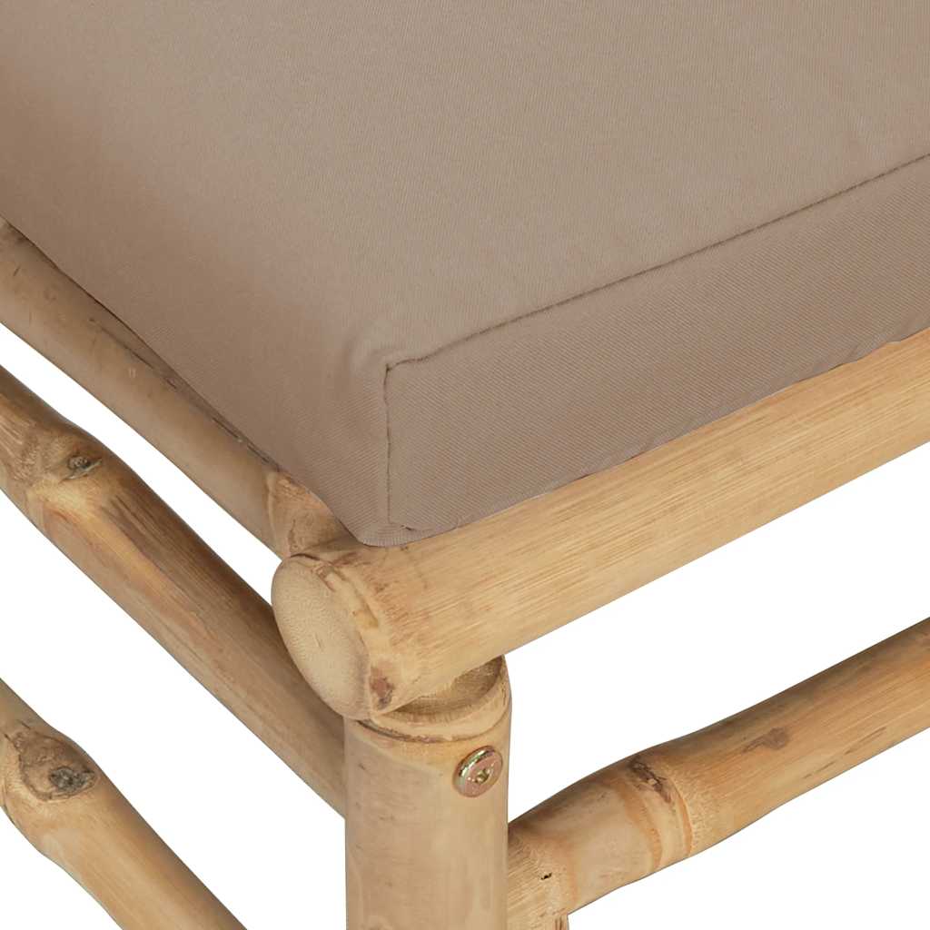 vidaXL Salon de jardin 2 pcs avec coussins taupe Bambou