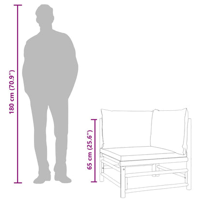 vidaXL 2-tlg. Garten-Lounge-Set mit Taupe Kissen Bambus