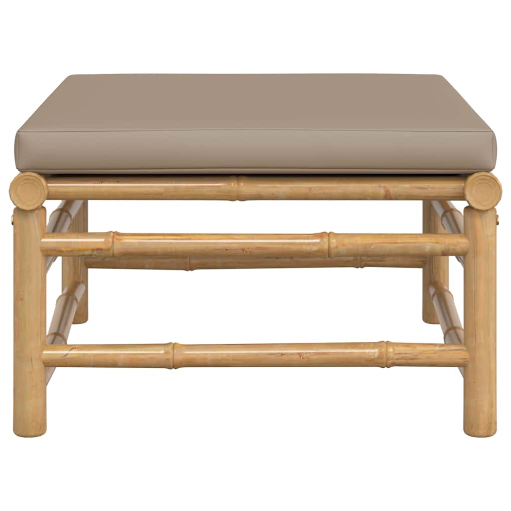 vidaXL Tabouret de jardin avec coussin taupe bambou