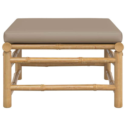 vidaXL Tabouret de jardin avec coussin taupe bambou
