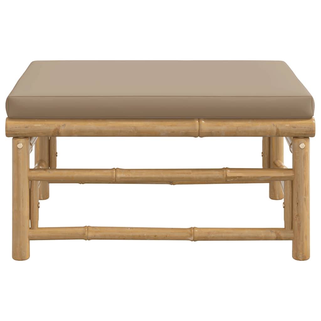 vidaXL Tabouret de jardin avec coussin taupe bambou