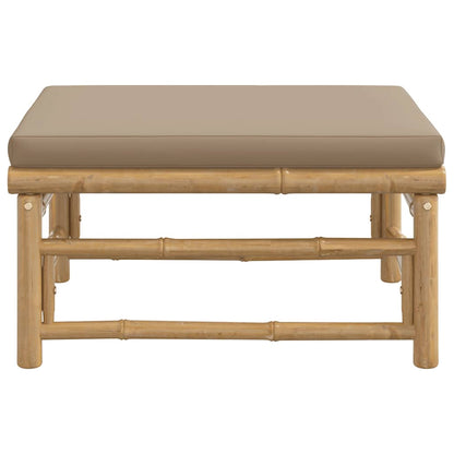 vidaXL Tabouret de jardin avec coussin taupe bambou