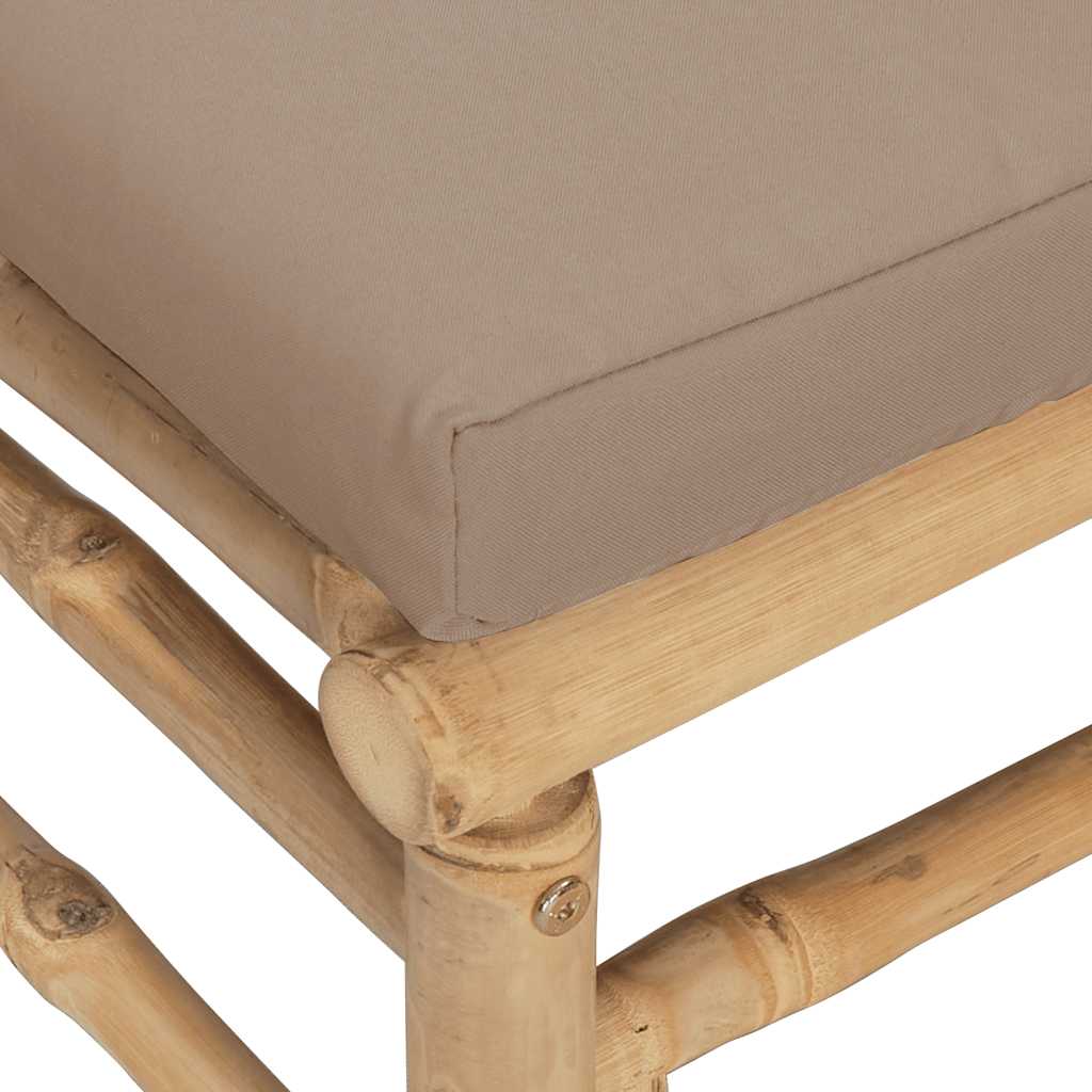 vidaXL Tabouret de jardin avec coussin taupe bambou