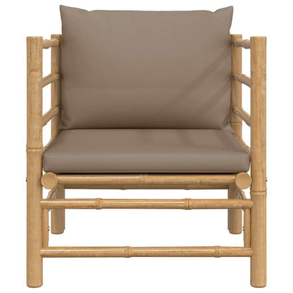 vidaXL Fauteuil de jardin avec coussin taupe bambou