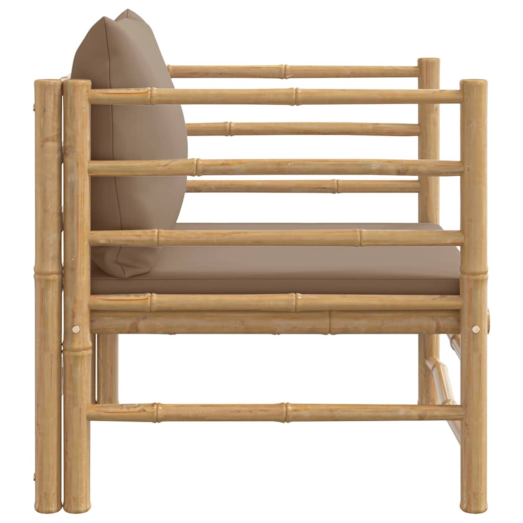 vidaXL Fauteuil de jardin avec coussin taupe bambou