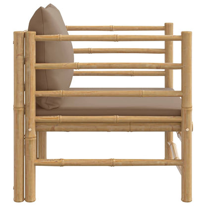 vidaXL Fauteuil de jardin avec coussin taupe bambou