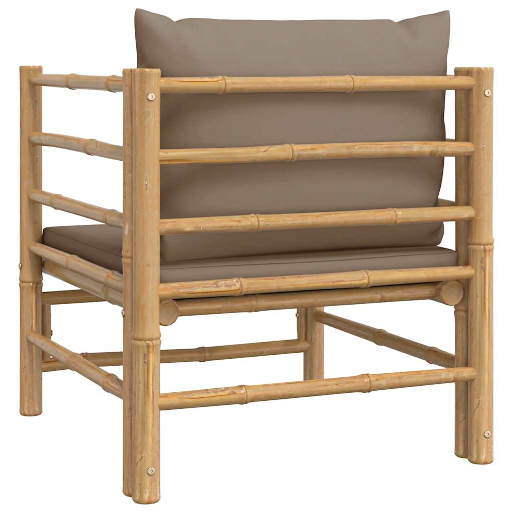 vidaXL Fauteuil de jardin avec coussin taupe bambou