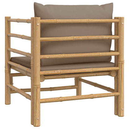 vidaXL Fauteuil de jardin avec coussin taupe bambou
