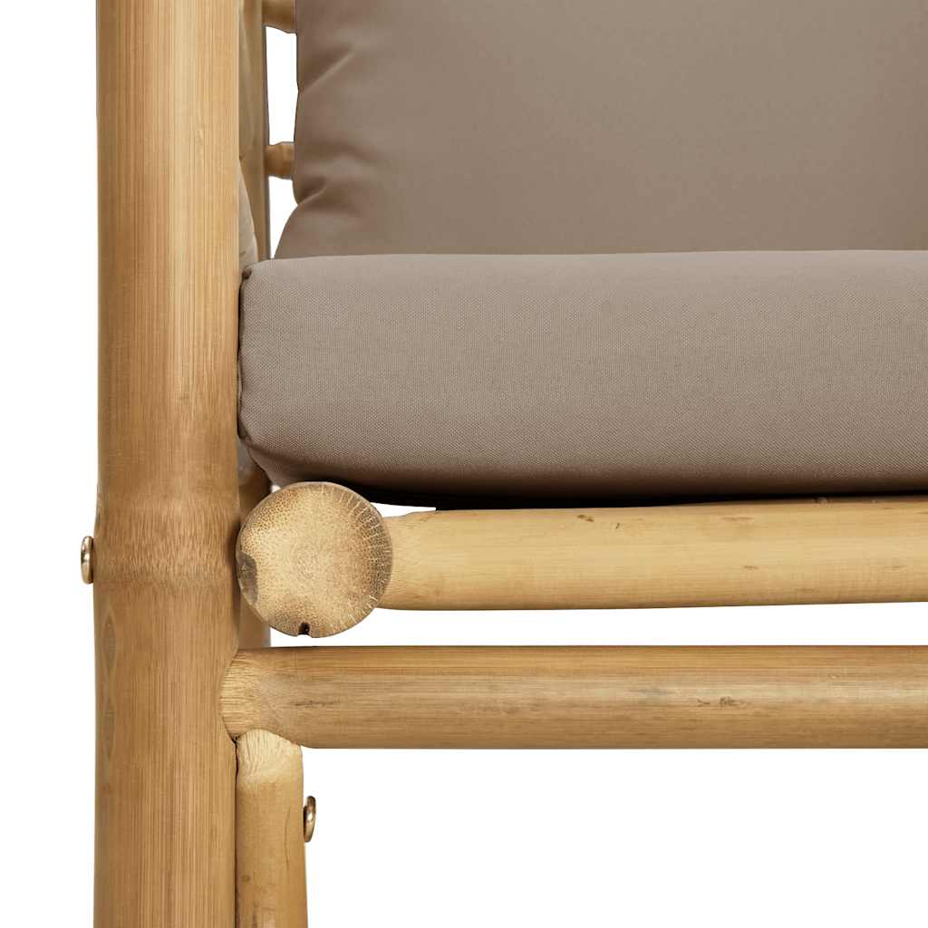 vidaXL Fauteuil de jardin avec coussin taupe bambou