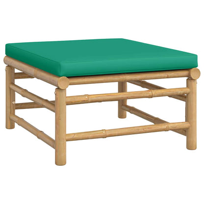 vidaXL Tabouret de jardin avec coussin vert Bambou