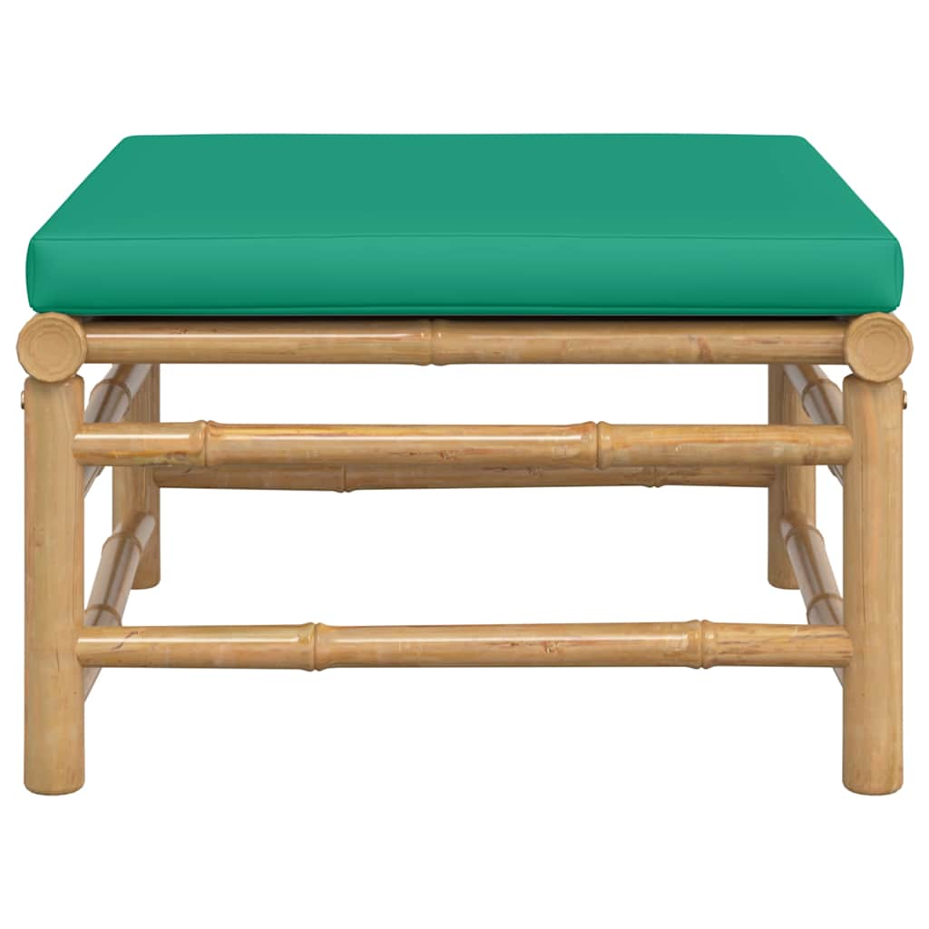 vidaXL Tabouret de jardin avec coussin vert Bambou