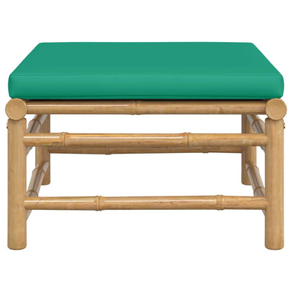 vidaXL Tabouret de jardin avec coussin vert Bambou